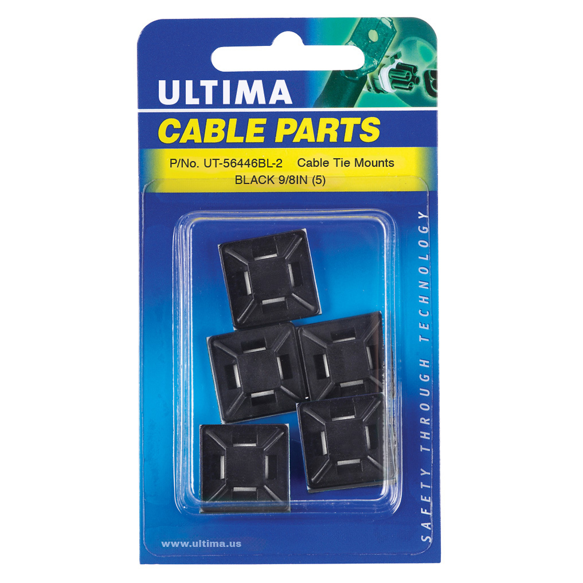 BWI Ultima, Ultima Cable Tie Mount 1.125in.x1.125in. Black 5 Piece, Pieces (qty.) 5 Model# UT-56446BL-2